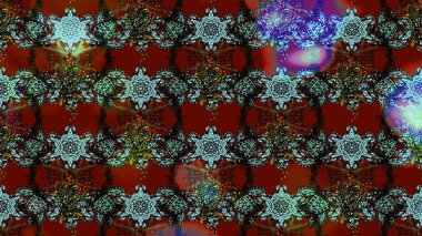 Kırmızı ve kahverengi renkte çiçekler. Düz Çiçek Elementleri Tasarımı. Raster Illustrasyon 'daki Çiçek Deseni' nin son moda çizimi. Renkli Yaz Teması çizim şablonu.