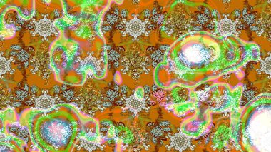 Renkli tekstil tarzında. Raster illüstrasyonu. Suluboya çiçekli çiçek deseni.