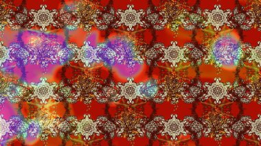 Soyut etnik raster çizim kalıbı. Vadinin renkleri. Çiçekler..