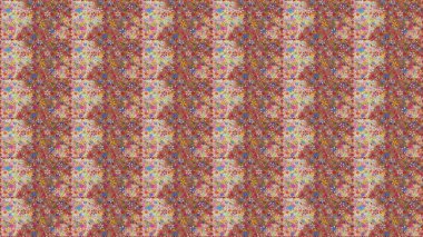 Raster illüstrasyonunda kusursuz çiçek deseni. Düz Çiçek Elementleri Tasarımı. Pembe ve nötr renklerde çiçekler. Renkli Yaz Temalı Kusursuz Arkaplan.