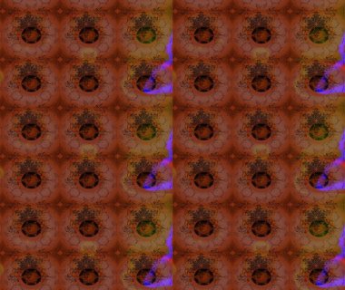 Raster illüstrasyonu. Çiçek ve yapraklı karalama şeklinde Raster çiçek deseni. Yumuşak, bahar çiçekleri kahverengi renklerde.