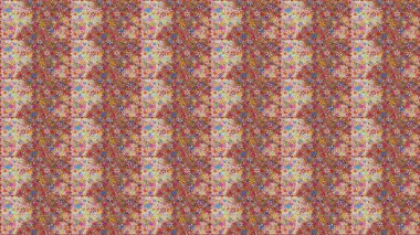 Raster illüstrasyonunda kusursuz çiçek deseni. Düz Çiçek Elementleri Tasarımı. Pembe ve nötr renklerde çiçekler. Renkli Yaz Temalı Kusursuz Arkaplan.