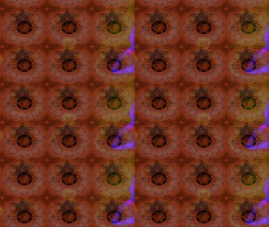 Raster illüstrasyonu. Çiçek ve yapraklı karalama şeklinde Raster çiçek deseni. Yumuşak, bahar çiçekleri kahverengi renklerde.