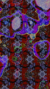 Şirin çiçekli, desenli, rengarenk eskiz deseni. Tekstil için suluboya eskiz deseni. El çizimi çiçek çizimi deseni (fayans)).