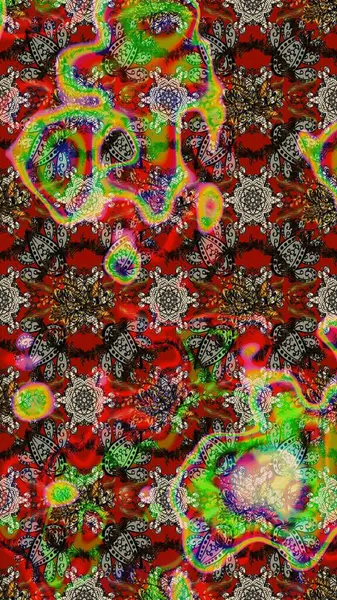 Renkli çiçekli ve yapraklı harika bir çiçek deseni çizmişsin. Halk tarzı. Moda baskıları için zarif bir şablon. Modern çiçek arkaplanı.