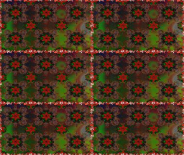 Raster çiçekleri klasik tarzda çizilmiş. Raster illüstrasyonu. Çiçekli, pürüzsüz bir desen. Nazikçe, bahar çiçekleri kahverengi ve gri renklerde.