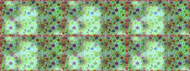 Raster illüstrasyonunda kusursuz çiçek deseni. Süslü kumaş deseni. Düz Çiçek Elementleri Tasarımı. Renkli Bahar Teması Kusursuz Arkaplan.
