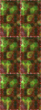 Klasik taslak çizimi. Çiçeksel kahverengi ve yeşil pürüzsüz desen. Raster çiçek izi..