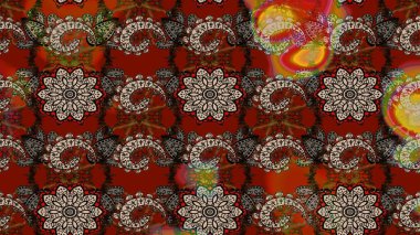 Raster illüstrasyonu. Organik motif arka planı. Ultraviyole kumaş deseni. Çizim deseni.