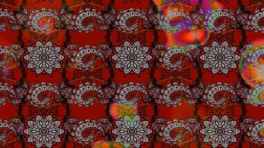 Eski usul küçük çiçekli şirin bir eskiz deseni. Raster illüstrasyonu. Kumaş, duvar kağıdı ve kağıt üzerine baskı yapmak için gelişen arka plan. Moda arka planında parlak buketler.