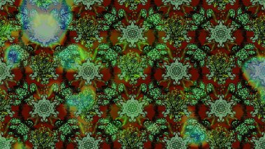 Küçük çiçekte güzel bir desen var. Çiçek kolajı. Doğa. Çiçek kompozisyonu. Çiçek arkaplan. - yeşil ve kahverengi çiçekler. Raster deseni.