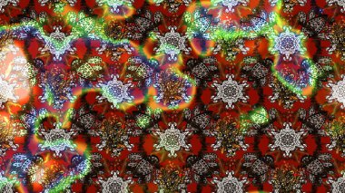 Düz Çiçek Elementleri Tasarım Raster illüstrasyonu. Kahverengi ve kırmızı renkte çiçekler. Renkli bahar temalı eskiz kalıbı. Çiçekli çiçek deseni, suluboya..