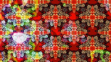 Çiçekler suluboya eskiz deseni. Raster Stili kumaş deseni.