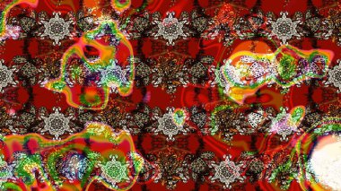 Raster illüstrasyonu. Robot resim. Küçük çiçekte sevimli çiçek deseni var..