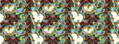 Kumaş desenli papatya çiçeği detayı. Tarafsız ve yeşil renkte çiçekler.