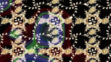 Modern stil dokusu. Çiçek desenli raster, siyah, bej ve kahverengi çizgi grafik deseni soyut raster arkaplan.