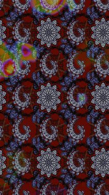 Raster illüstrasyonu. El çizimi çiçekli soyut çizim kalıbı. Gri ve siyah renkte çiçekler.