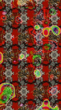 Raster illüstrasyonu. Güzel kumaş deseni. Bahar çiçekli güzel bir çiçek deseni..