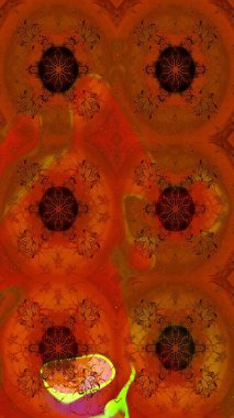 Çiçek kompozisyonu, el boyası, hassas şablon. Üst manzara, yumuşak stil. Sevgililer günü ve tebrik kartı konsepti için şık bir davetiye. Kahverengi ve turuncu renklerde manzaralı çiçek deseni.