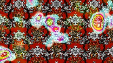 Raster illüstrasyonu. Şatafatlı bahar bahçesi dokusu. Çiçek deseni. Çiçek çizimi arkaplanı.