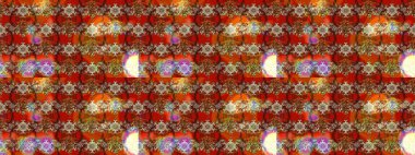 Raster illüstrasyonu. Kahverengi, kırmızı ve bej renklerde. Çiçek buketleriyle klasik tarzda eskiz deseni.