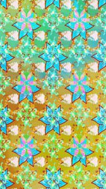 Çiçek kompozisyonu. Küçük çiçekte güzel bir desen var. Çiçek kolajı. Doğa. Çiçek arkaplan. Raster deseni. - Sarı çiçekler..