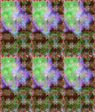 Düz Çiçek Elementleri Tasarım Raster illüstrasyonu. Yeşil renkte çiçekler. Renkli Bahar Temalı, pürüzsüz bir arka plan. Çiçekli, suluboya desenli kusursuz çiçek deseni.