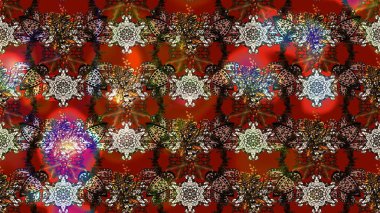 Raster. Kahverengi ve kırmızı renkte güzel çiçekli eskiz deseni, suluboya çiçek deseni, duvar kağıdı, kart veya kumaş için fayanslı.