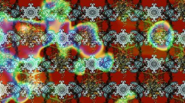 Çiçek deseni. Raster illüstrasyonu. Düz Çiçek Elementleri Tasarımı. Renkli Bahar Teması eskiz kalıbı. Chichi kumaş deseni çiz.