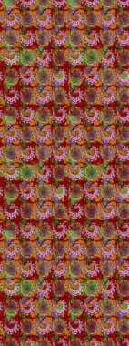 Raster illüstrasyonundaki çiçek desenli çizim. Kırmızı renkte çiçekler.