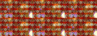 Raster illüstrasyonu. Kahverengi, kırmızı ve bej renklerde. Çiçek buketleriyle klasik tarzda eskiz deseni.