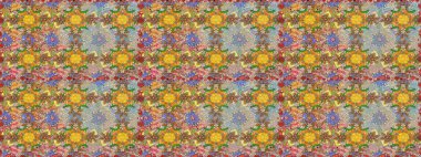 Çiçekli karalama şeklinde Raster çiçek deseni. Bej ve kahverengi renkli çiçekler. Nazik, narin çiçek arkaplanı.