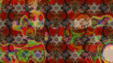 Düz Çiçek Elementleri Tasarımı. Sevimli çiçek raster deseni. Modaya uygun kumaş deseni. Renkli Yaz Teması çizim şablonu.