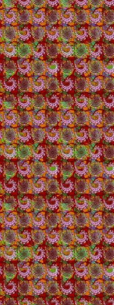 Raster illüstrasyonundaki çiçek desenli çizim. Kırmızı renkte çiçekler.