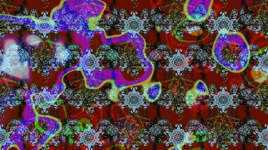 Renkli Bahar Teması eskiz kalıbı. Düz Çiçek Elementleri Tasarımı. Raster illüstrasyonu. Kırmızı ve kahverengi renkte zarif çiçekli suluboya.