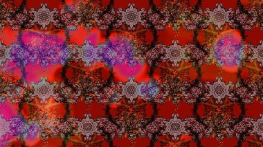 Tatil havası. Raster güzel bir çiçek deseni çizmiş. Bahar mevsimi. Nazik romantik baskı. Kahverengi ve kırmızı renkte çiçekler.