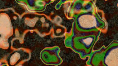 Raster Modaya uygun kumaş deseni. Renkli Bahar Teması eskiz kalıbı. Kahverengi ve yeşil renkli şirin çiçek desenleri. Düz Çiçek Elementleri Tasarımı.