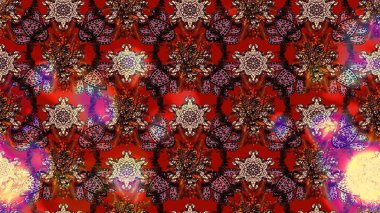 Kahverengi ve kırmızı renkte çiçekler. Düz Çiçek Elementleri Tasarımı. Renkli Bahar Teması eskiz kalıbı. Raster illüstrasyonunda çiçek deseni çizimi.