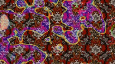 Kahverengi ve kırmızı renkte çiçekler. Çiçekli karalama şeklinde Raster çiçek deseni. Nazik, sevimli çiçek arkaplanı..