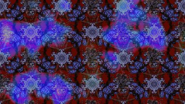 Çiçek desenli eskiz. Gömlek baskısı için çiçek boyası. Mor ve mavi renkte çiçekler.