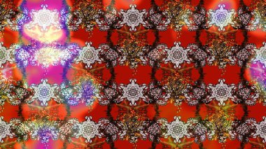 Suluboya elle çizilmiş çiçek desenli eskiz deseni. Parlak renkli fantezi çiçekleri, yapraklar, kahverengi ve kırmızı renkli tomurcuklar kahverengi ve kırmızı.