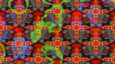 Güzel, parlak, pürüzsüz kumaş, tuval. Desen, çizim, çiçek sınırı. Çiçek çelengi. Kıvırcık, parlak örgü. Raster illüstrasyonu. Klasik eski arkaplan.