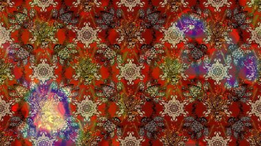 Çiçekler suluboya eskiz deseni. Raster Stili kumaş deseni.