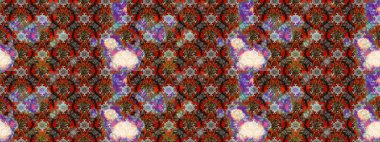 Renkli Bahar Teması eskiz kalıbı. Süslü kumaş deseni. Düz Çiçek Elementleri Tasarımı. Raster illüstrasyonunda çiçek deseni çizimi.