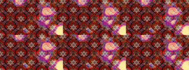 Hediye ambalaj kağıdı, tebrik kartları, posterler ve pankart tasarımı. Kahverengi ve kırmızı renkte çiçekler. Raster düz çiçek çizim deseni.