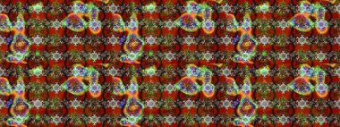 Raster çiçek izi. Klasik taslak çizimi. Çiçek kahverengi ve kırmızı çizim deseni.