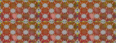 Çiçekli, kusursuz bir arkaplan. Düz Çiçek Elementleri Tasarımı. Renkli Bahar Temalı Kusursuz Arkaplan. Çocuk stili.