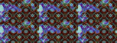 Mavi ve kahverengi el çizimi desen. Sanat, esinlenerek ve kahverengi tarzda çiçekler bırakır. Raster deseni. Karalama çiçekleri çizim deseni.