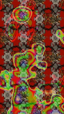 Çiçek arkaplan. Raster illüstrasyonu. Çiçek duvar kâğıdı. Renkli tekstil tarzında. Renkli çizim deseni.