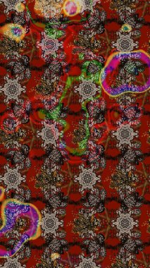 Çocuksu tasarım. Arkaplanda. Tekstil, kumaş, ambalaj, hatıra defteri için hoş bir çiçek arkaplanı. Elle çizilmiş karalama çiçekleri ile Raster çizim deseni.